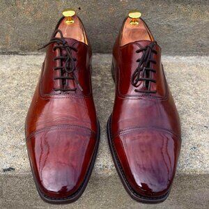 Tobacco Brown Magnanni Cap Toe Oxford Dress Shoes Barely Used Mirror Shine 12D